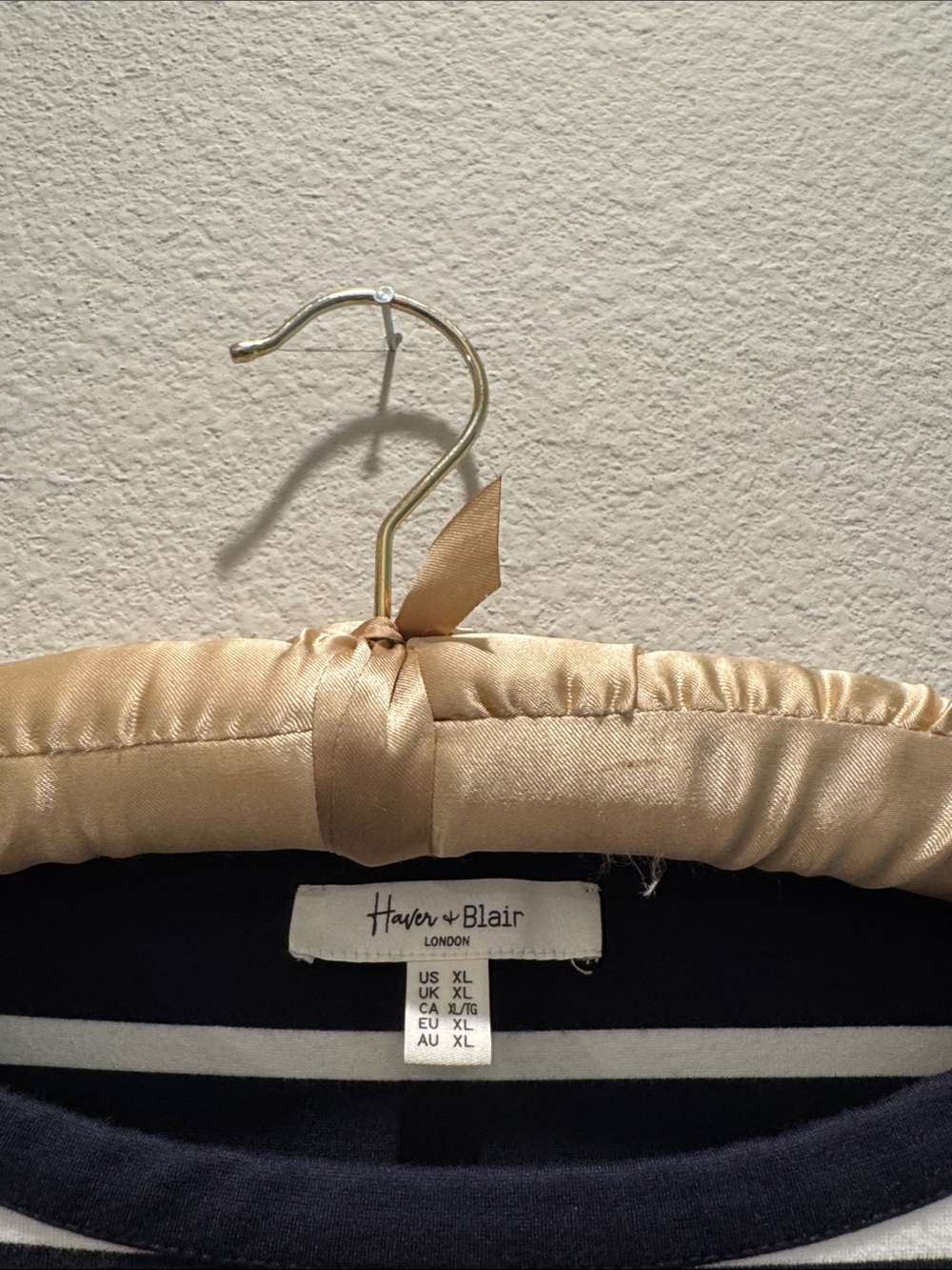 Striped Navy and White Long-Sleeve Top  Haver & Blair. XL London - Picture 2 of 7
